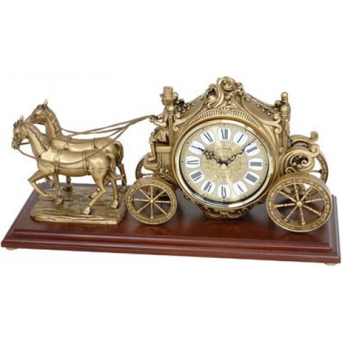 Rhythm(Japan) Carriage Clock with Wooden Base RRS (Real Rhythm Symphony) Clock